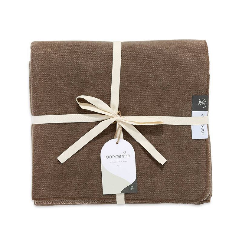 50&#34;x70&#34; Berkshire Two Tone Wool Cashmere Mosaic Throw Blanket Brown - Berkshire Blanket Home &#38; Co., 2 of 4