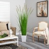 Nearly Natural 75-in Grass Artificial Plant in White Metal Planter - 4 of 4