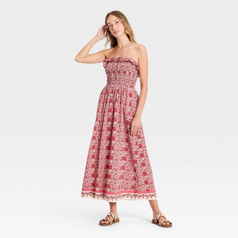 Женские свитеры Universal Thread Women's Cotton Maxi Pullover Sundress - Universal Thread™ Pink Floral S