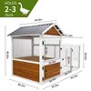 Large Outdoor Chicken Coop Wooden Chicken Coop, Waterproof PVC  Gradient 80 Inch For Outdoor Backyard Farm Rabbit Small Animal Poultry - 2 of 4