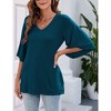 Chiffon Blouses for Women Ruffle 3/4 Sleeve Dressy V Neck Casual Flowy Tunic Tops - 4 of 4