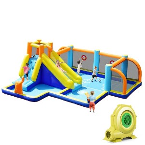 Tangkula Inflatable Water Slide 7-in-1 Giant Kids Bounce House w/ 735W Blower - 1 of 4