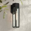 John Timberland Gambit 17" High Modern Outdoor Wall Light Fixture Mount Porch House Exterior Outside Weatherproof Matte Black Clear Glass Shade - 2 of 4