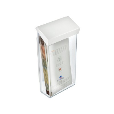 White and Clear Acrylic Outdoor Wall Mounted Literature Holder, 10" Height