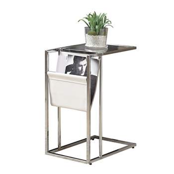 Metal Accent Table with Magazine Holder - White - EveryRoom