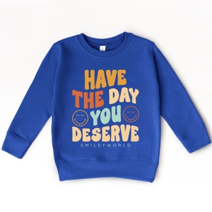 The Juniper Shop SmileyWorld Have The Day You Deserve Groovy Toddler Sweatshirt - 1 of 4