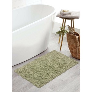Bell Flower Collection Cotton Floral Pattern Tufted Bath Rug - Home Weavers - 1 of 4