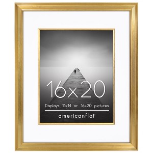 Americanflat Picture Frame with Decorative Inner Mat Accent - Statement Frame with Polished Plexiglass - 1 of 4
