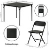 FurnitureR Folding Table and 4 Chairs Set, PP Tabletop with Metal Frame, Portable Foldable Dining Table Chair Set for Indoor Outdoor Party Camping - 2 of 4