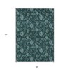 Teal Blue And Aqua Floral Washable Indoor Outdoor Area Rug - 3 of 4