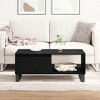 Clihome Industrial Oak Coffee Table with 2 Storage Compartments & Matte Finish，Design for Modern Living Room Organization - 3 of 4