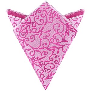 INSPIRE CHIC Men's Satin Leaf Embroidered Pocket Squares - 1 of 4