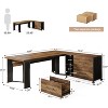 Tribesigns 70.86" Executive Desk with Mobile File Cabinet, Large L Shaped Computer Desk, Business Furniture Desk Workstation for Home Office - 3 of 4