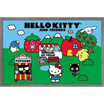 Hello Kitty and Friends - Happiness Overload Wall Poster, 22.375 inch x 34 inch Framed, FR21940BLK22X34EC