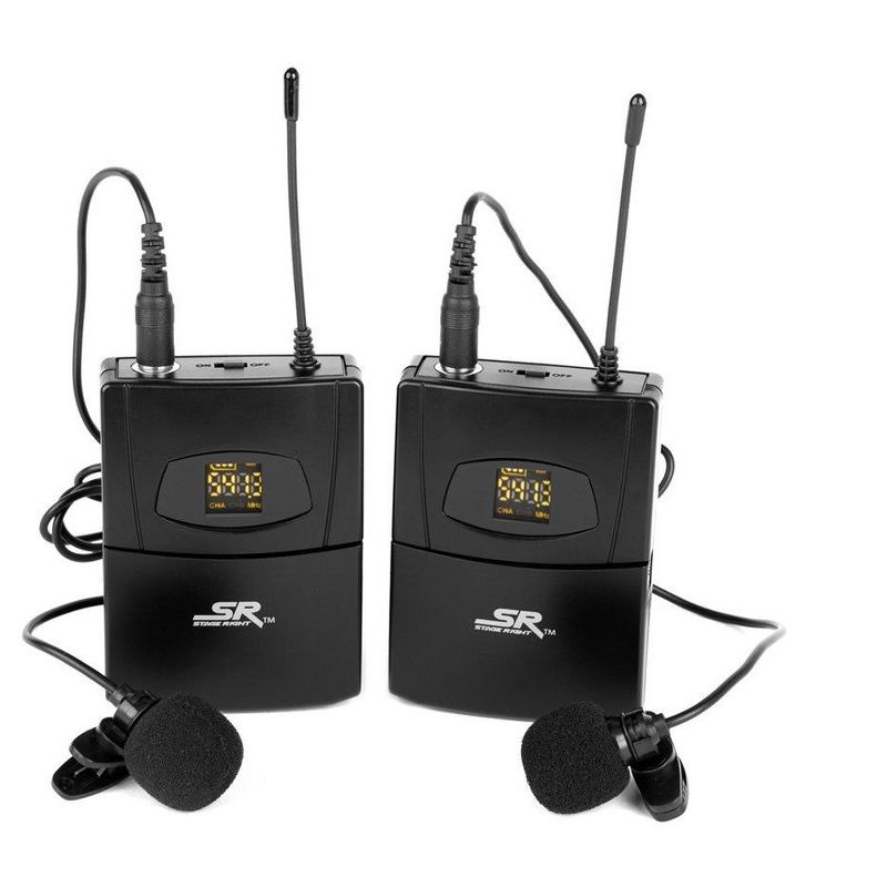 Monoprice 200-Channel UHF Dual Lavalier Wireless Microphones System, For Church Services, Business Meetings, or Karaoke Singing - Stage Right Series, 4 of 7