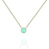 Clotth Stainless Steel Opal Pendant Necklace for Women | Created Opal Cubic Zirconia Delicate Choker | Round Opal Necklace - 2 of 4