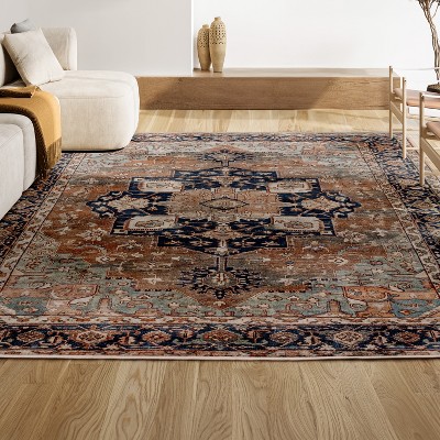 Maris Ornate Medallion Washable Area Rug - JONATHAN Y