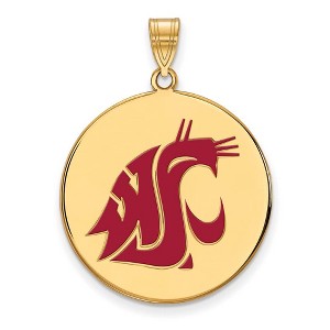 Black Bow Jewelry 14k Yellow Gold Plated Sterling Silver Washington State Cougars NCAA Extra Large Pendant - 1 of 3