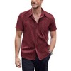 COOFANDY Short Sleeve Button Down Shirts Dress Shirts Casual Polka Dot Print - 2 of 4