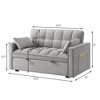 TiramisuBest 4-in-1 Loveseat Sofa Bed with Armrests & Storage Pockets,Black Velvet - 4 of 4