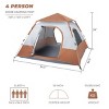 Cesicia 7.87' x 7.87' x 4.9' Four-Person Family Tent Camping Tent, Brown - 4 of 4