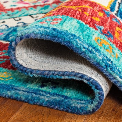 Aspen 6' x 9' Blue Multicolor Hand-Tufted Wool Area Rug