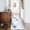 Machine-Washable Foldable Tropical Floral Rug Thin Carpet for Bathroom Living Bedroom Kitchen Non-Slip Shed-Free Fade-Resistant Summer Clean Blue - 3 of 4