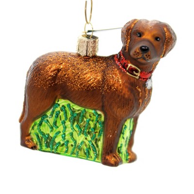 Old World Christmas 3.5" Standing Chocolate Lab Loyal Faithful  -  Tree Ornaments