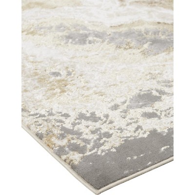 Aura Beige and Gray Abstract Rectangular Area Rug