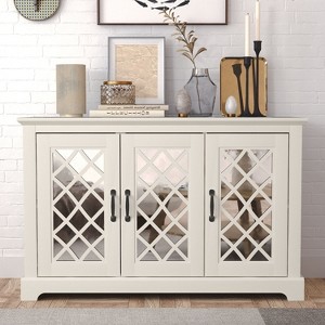 Galano Millicent Wood 45.7 in. 3 Door Wide Sideboard with Adjustable Shelves - 1 of 4