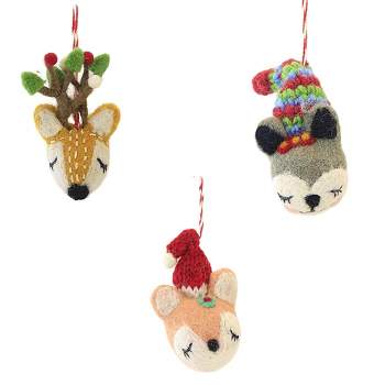 Ganz 3.5 Inch Winter Pal Ornaments Deer Fox Christmas Tree Ornament Sets