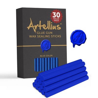 Premium Sealing Wax Sticks (Bulk 30 Pack) Wax Seal Glue Gun Sticks, Envelope Seal Wax for Stamp Seals - Blue