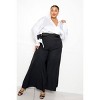Slickblue Satin Long Sleeve Wrap Top, Tie Waist Blouse, Polished Look, Versatile Style, White, 1XL - 2 of 4