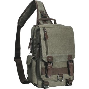 Paaaawaters mygreen Canvas Cross Body Messenger Bag Shoulder Sling Backpack Travel Rucksack - 1 of 4