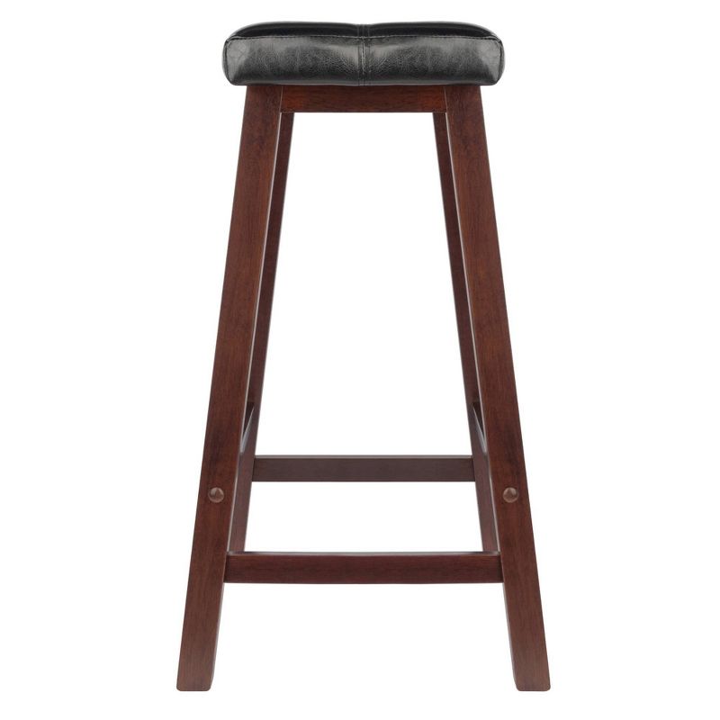 Mona Cushion Saddle Seat 24.84&#34; Counter Height Barstool Hardwood/Toasted Walnut - Winsome, 4 of 9