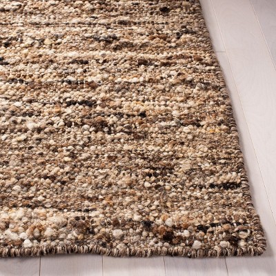 Beige and Taupe Handmade Wool Area Rug, 3' x 5'