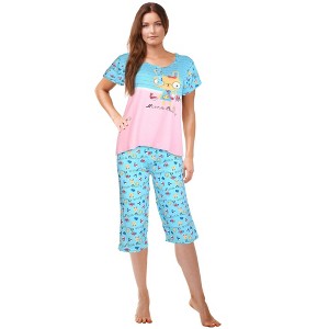 JEFFRICO Womens Pajamas For Women Capri Set Sleepwear Soft Pajamas - 1 of 4