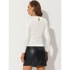 Allegra K Women's Long Sleeve Puff Sleeve Party Glitter Shiny Metallic Tops - 4 of 4