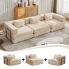 Chenille Fabric Convertible Boneless Modular Floor Sofa Bed with Space-Saving Design - 2 of 4