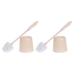 REGALWOVEN Apartment Bathroom Accessories Toilet Brush and Holder Set with Ventilation Slots Base - 1 of 4