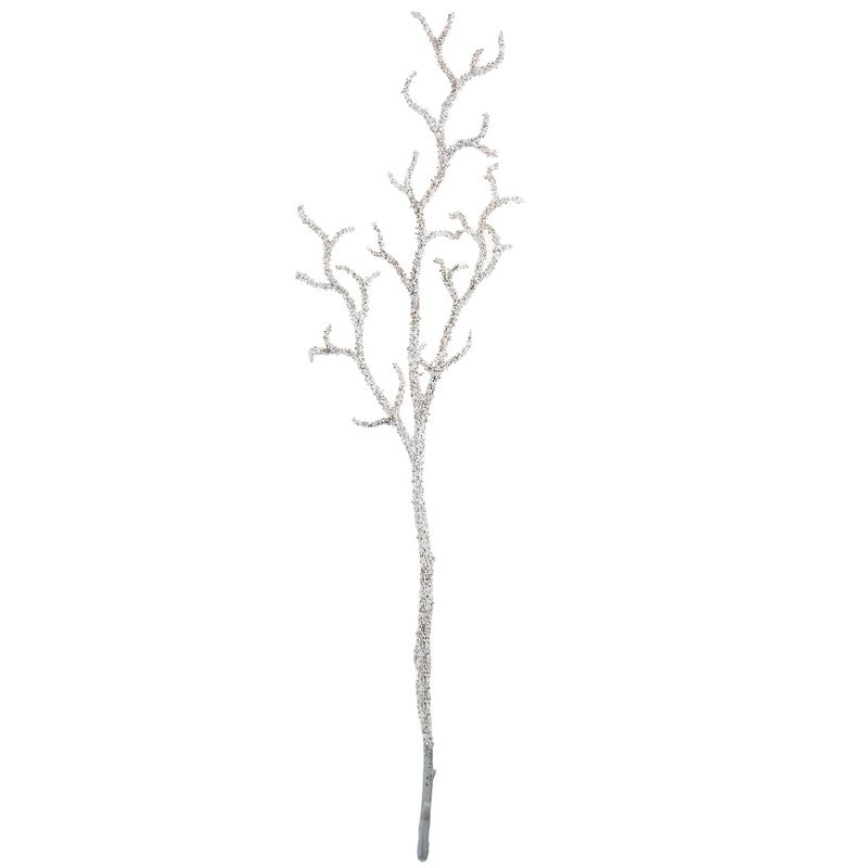 Northlight 30" Glittered White Artificial Twig Christmas Spray, 1 of 7