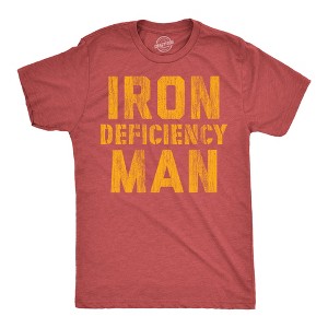 Mens Funny T Shirts Iron Deficiency Man Sarcastic Super Hero Tee For Men - Crazy Dog Men's T Shirt - 1 of 4