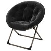 JojokaFolding Saucer Chair, Portable Soft Moon Chair with Folding Metal Frame, Faux Fur XL Circle Chair for Small Spaces, Living Room, Bedroom, - 3 of 4