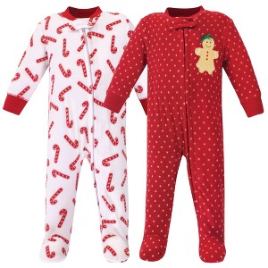 Hudson Baby Infant Girls Fleece Zipper Sleep and Play 2pk, Sugar Spice - 1 of 1