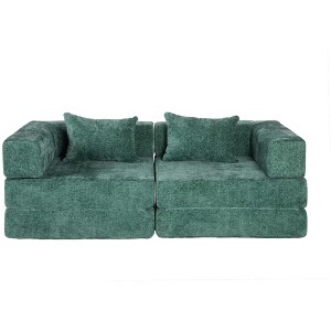TIRAMISUBEST 39 inch Compression Sofa Chenille Foldable Floor Bed Fixed Frame 1-3 Seater Boneless Modular Living Room - 1 of 4