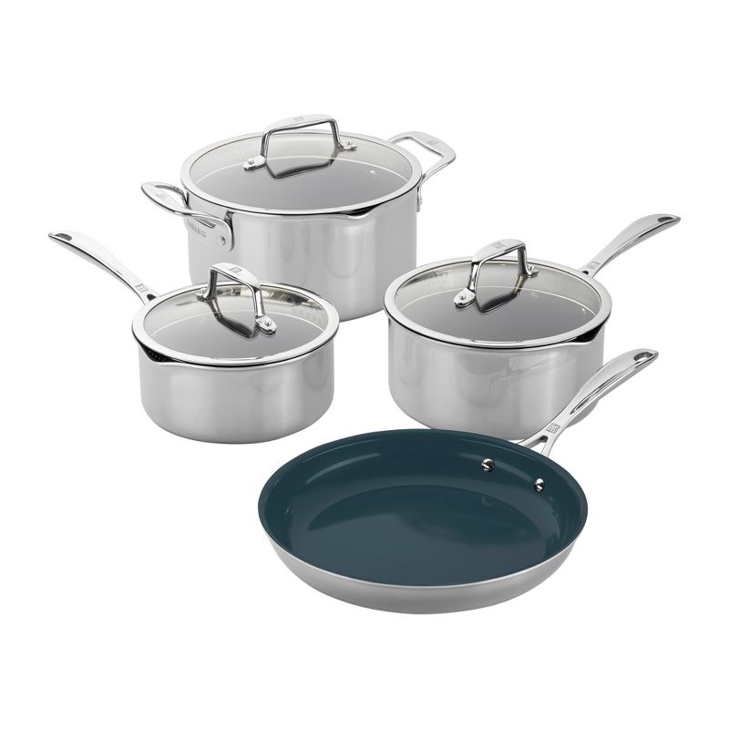 ZWILLING Clad CFX Stainless Steel Ceramic Nonstick Cookware Set, 1 of 4