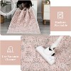 Area Rug Living Room Rugs 9x12 Large Machine Washable Non Slip Pearl Velvet Carpet, Soft Indoor Floral Stain Resistant Carpet for Under Dining Table, - 4 of 4