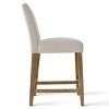 North 26.5" Seat Height Counter Stool Set Of 2,Fabric Upholstered Barstools with Solid Wood Legs And Stainless Steel Footrest-Maison Boucle - 4 of 4