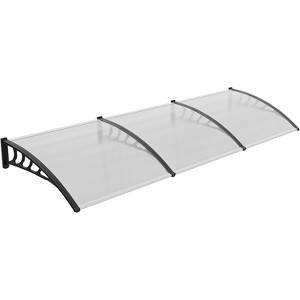 VINGLI Window Awning Door Canopy Exterior, 35" x 115" Awnings for Doors Polycarbonate Cover Patio Door Awning Rain Snow(Clear Board & Black Bracket) - 1 of 4