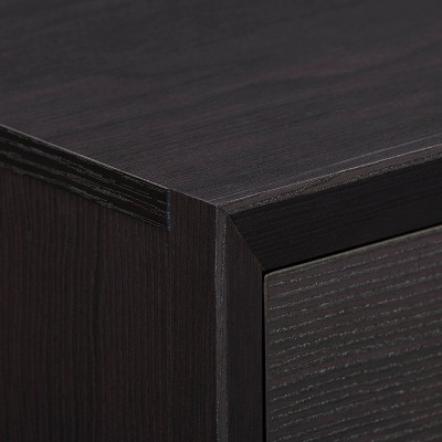 Mid-Century Modern Newport Black 24" Nightstand with Storage Drawer